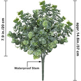Garvee Artificial Eucalyptus Stems, 7 Bunches - Realistic Faux Greenery Offshoots with Lifelike Leaves - Ideal for Home, Kitchen, Wedding, Party Decor, Farmhouse, Jungle Theme, and Holiday Arrangements - As shown