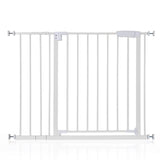 Garvee Auto-Close Pet & Baby Safety Gate - Adjustable 30-41 Inch Wide Pressure Mounted Barrier - Double Lock, Drill-Free, for Doors, Stairs & Hallways, Standard - White - White