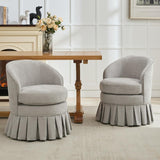 Garvee Set of 2 Upholstered Dining Chairs with Tall Back and Armrests - Comfortable Linen Seats - Side Pockets for Storage - Sturdy Wood Legs - Perfect for Makeup Room, Bedroom, Bathroom, or Office - Linen | Gray, 2 Boxes, 2PCS