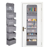 Garvee 2-Pack over the Door Organizer, 6-Tier Hanging Storage with Zippered Shelves & Multiple Pockets, Space-Saving Solution for Bedroom, Dorm, Bathroom, Nursery, Pantry (Grey) - Gray