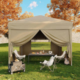 Garvee 10x10 Pop Up Canopy Tent with 4 Sidewalls, Adjustable Height, UV Waterproof Oxford Fabric, Steel Frame, Sandbags, Carry Bag, Outdoor Camping & Parties