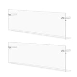 Garvee Clear Acrylic Wall Mounted Magazine Rack - Set of 2, Transparent Floating Wall Shelf Organizer for Books/Mail/Newspapers/Brochures, Space-Saving Storage - 60cm