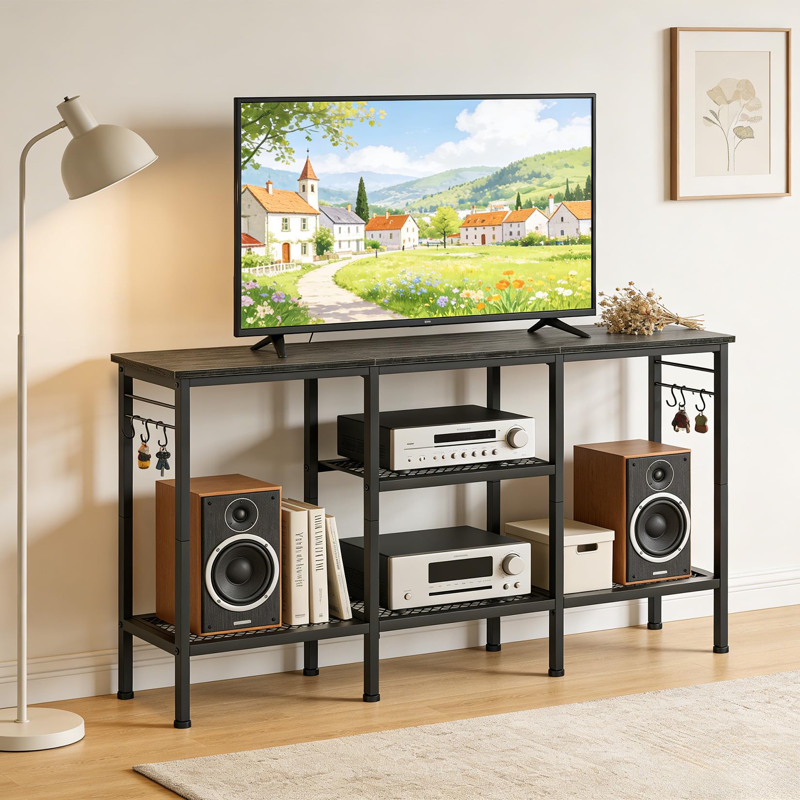 Garvee TV Stand for TVs up to 55 Inches with Soundbar Shelf and