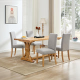 Garvee Modern Fabric Dining Chair Set of 4, Upholstered Kitchen Chair with Curved Backrest Wood Legs