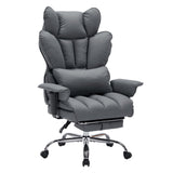 Garvee Ergonomic High-Back Executive Office Chair with Footrest, Padded Adjustable Armrest, Big and Tall Computer Gaming Desk Chair, 400 LBS Capacity, for Heavy People, Long Hours, Gray - Gray