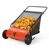 Garvee 26-Inch Push Lawn Sweeper, Walk-Behind Leaf & Grass Collector with 4 High-Speed Brushes, 7 Cu. Ft. Hopper, Heavy-Duty Yard Sweeper for Lawn, Patio & Driveway, Orange - Orange