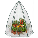 Garvee Mini Hexagonal Greenhouse 54"x54"x71", Portable Walk-In Greenhouse with PE Cover, Roll-Up Door & Mesh Window, Steel Frame for Garden Patio - Transparent