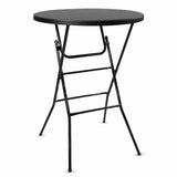 Garvee Portable 31.5" Folding Round Cocktail Table, High Top Bar Table - Detachable Locking Legs - HDPE Top - Heavy-Duty Metal Frame - 200 lb Capacity - Tool-Free Setup - Color: Black - Black