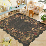Garvee 8' × 10' Mushroom Forest Area Rug, Soft Washable Low-Pile Polyester Carpet for Living Room, Bedroom and Dining Room, Brown - Brown
