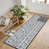 Garvee 2' × 6' 4th of July Patriotic Floral Rug, Gray American Flag Washable Area Rug - Gray