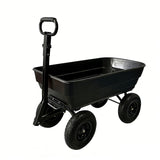 Garvee 1200 Lbs Garden Dump Cart, Heavy Duty Outdoor Wagon with Quick Release & 10" Flat-Free Wheels for Soil, Plants & Tools – Black - Black