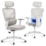 Garvee Mesh Office Chair, Ergonomic Gaming Chair with Adjustable Lumbar Support, High-Back Computer Office Desk Chair with Headrest 3D Armrests, Rolling Swivel Task Chair for Home, Office, Gray - Gray|Coating