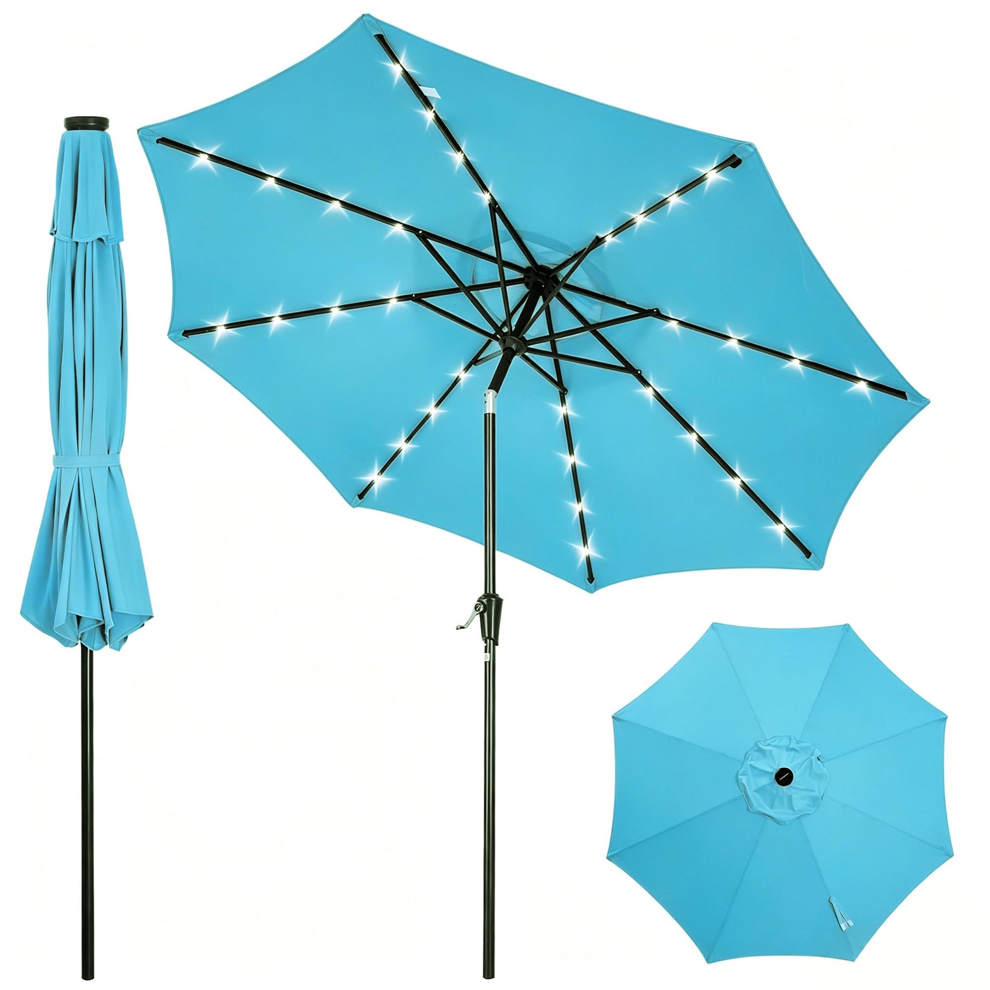 10 ft teal patio umbrella Cantilever Enhance outdoor living spaces like patios Garvee 10 ft Solar LED