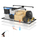 Garvee Garage Ceiling Lift Storage Rack, Easy Lifting Height 4x8 Ft Overhead Garage Storage Rack for Space Saving with Safety Lock,  800LBS Capacity