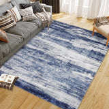 Garvee Ultra Soft Modern Abstract Area Rug 5x7ft – Washable, Mark Resistant, Low Pile, Non-Slip Carpet for Living Room, Bedroom, Office, High Stream – Blue Tint - Blue