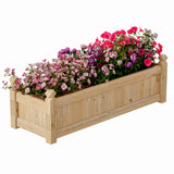 Garvee 43" x 15" x 13" Sturdy Fir Wood Raised Garden Bed – Large Rectangular Outdoor Planter Box for Vegetables, Herbs, Flowers – Easy Tool-Included Assembly, Ideal for Patio, Balcony, Backyard, Yellow