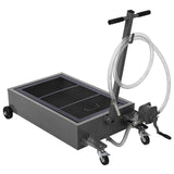 Garvee 20 Gallon Manual Low-Profile Oil Drain Pan, Large-Capacity Rolling Oil Drain Cart with Adjustable Handle, Hose, and Swivel Casters for Trucks, RVs, and SUVs, Black - Black-Manual
