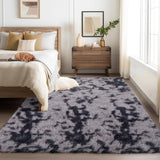 Garvee Large Area Rug 8x10 Furry Shaggy Fuzzy Rug for Living Room Thick Shag Rugs for Bedroom Non Slip Soft Shaggy Carpet for Kids Decor Home Decor, Tie-Dyed Dark Grey - Tie-Dyed Dark Gray