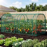 Garvee Crop Cage Garden Netting Cover for Raised Beds, Walk-In Steel Frame Plant Protection with Roll-Up Zipper Doors, UV-Resistant Mesh and Ground Stakes