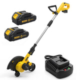 Garvee 20V Cordless Lawn Edger with 4.0Ah Battery, 9" Steel Blade, Dual Wheels and 3 Depth Settings, Battery-Powered Edger and Trencher for Driveways, Sidewalks and Gardens