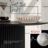 Garvee Modern Fluted Ruffle Resin Bowl – Handcrafted White Decorative Centerpiece for Entryway, Coffee Table, Living Room – Key Storage or Wedding Display – White, 25 x 25 x 6cm