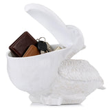 Garvee Modern Decorative Pelican Statue Candy Dish - Resin Food Storage Bowl for Kitchen, Entryway, or Tabletop - Distinctive Animal Home Decor, Multi-Functional Snack Holder, Ideal Gift - White - White