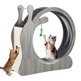 Garvee Cat Wheel Exerciser for Indoor Cats, 41'' Large 3-in-1 Cat Treadmill with Scratching Board and Play Balls, Quiet Cats Running Wheel for Kitty Fitness Grey - Grey
