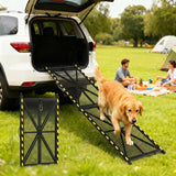 Garvee Upgraded Heavy Duty Steel Dog Ramp for Cars, 75"x17" Folding Pet Ramp for Large Dogs with Non-Slip Surface Portable Dog Car Ramp for SUV Car, RVs & Truck, Outdoor Dog Ramp Up to 300 LBS - Heavy Duty Steel