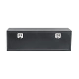 Garvee 48 x 16 x 13 in Black Steel Underbody Truck Tool Box with T-Handle fastener – Heavy Duty Weather-Resistant Storage Chest for Pickup Truck Bed, RV, Trailer, Black Base Silver Flower Spray Plastic, Underbody Tool Box - Grey