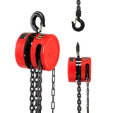 Garvee 1 Ton 2200 lb G70 Manual Chain Hoist, 10' lift height, for Garage, Factory & Warehouse, Red