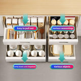 Garvee Heavy Duty Pull Out Cabinet Organizer – Slide-Out Drawer Shelf with Adhesive Installation, Smooth Rails, No Drilling – Kitchen, Pantry, Bathroom, Under Basin Storage – 25cm Elegant White
