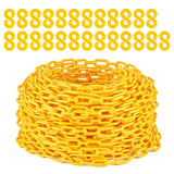 Garvee 120FT Plastic Barrier Chain Yellow, 6MM Thick Safety Chain with 1.5-Inch Links, UV Resistant Plastic Chain with 25 Hooks for Crowd Control, Parking Lots, Driveways, Construction & Queue Lines - Yellow