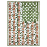 Garvee 9' x 12' Vintage Boho Floral Area Rug, Machine Washable Non-Slip Low-Pile Soft Rug for Living Room, Bedroom & Dining Room, Yellow Green - Yellow Green