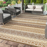Garvee Weather-Resistant Outdoor Area Rug - Durable Patio Carpet for Garden, Lawn & Deck - Easy-Clean, Stylish Design - Perfect for All Seasons, 9x18ft, Multicolor(Earth-Tone) - Multicolor(Earth-Tone)