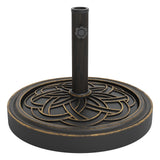 Garvee Durable Resin Patio Umbrella Base Stand - Classic Antique Bronze Finish - Sturdy Outdoor Parasol Holder for Patio, Garden & Lawn Furniture - Material: Resin + Antique Bronze
