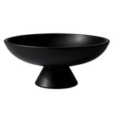 Garvee Concrete Pedestal Decorative Bowl, Modern Cement Centerpiece Fruit Bowl for Keys, Large Catch-All for Kitchen Counter, Entryway & Coffee Table, Home Decor, 11"D x 4"H, Black