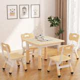 Garvee Adjustable Kids Graffiti Table and 4 Chairs Set – Toddler Play Table for Reading, Drawing, Eating and Playing - As Show 43