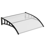 Garvee 40" x 40" Polycarbonate Door & Window Awning Canopy, Weather-Resistant Outdoor Cover with Plastic Steel Brackets, UV/Rain/Snow Protection, Transparent - Transparent