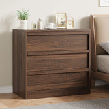 Garvee 3 Drawer Nightstand for Bedroom, 30in Tall Small End Side Table with Large Storage & Anti-Tip Design, Modern Bedside Table Organizer for Living Room, Entryway - Walnut - Walnut