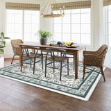 Garvee Washable Folding Floral Area Rug - Beige 5x7 Non-Slip Backing, Easy to Clean, Pet Friendly, Home Decor Carpet for Living Room & Bedroom - Beige