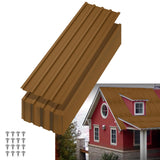 Garvee Corrugated Metal Roofing Panels 20-Pack, 5ft Heavy-Duty Galvanized Steel Roof Sheets (60.63" x 16.77") with Screws, Weather-Resistant Brown Siding Wall Panels for Shed, Carport, Fence (RAL 8008) - Brown