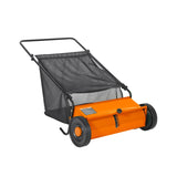 Garvee Push Lawn Sweeper, 26-Inch Brush Path with 7 Cu Ft Collector, 4 Spinning Brushes, Adjustable Height and Steel Frame