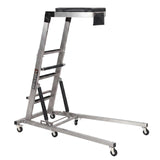 Garvee Heavy-Duty Adjustable Topside Engine Creeper, 400 lbs Capacity, Collapsible Design with 4 Swivel Wheels, Padded Deck, Height Adjustable (45"-66") - Rolling Workshop Creeper for Truck & Auto Repair, Silver