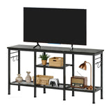 Garvee TV Stand for TVs up to 55 Inches, Modern Entertainment Center with Soundbar Shelf & Open Storage Shelves, Media Console with Cable Management for Living Room, Bedroom, Home Office, Easy Assembly Black