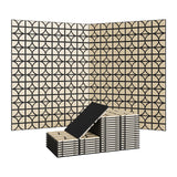 Garvee 3D Acoustic Wood Wall Panels, 12 x 12 in Sound Absorbing Slat Panels with PET Felt Backing, Geometric Wall Decor for Home Theater & Recording Studio, Walnut, 24-Pack - J01TQ12-1 24pcs Walnut Wood - 24 Pcs-Walnut