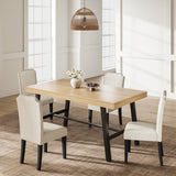 Garvee Modern Industrial Dining Table – Durable Metal Frame & Natural Wood Top – Rectangular Table for 2-6 – Space-Saving, Perfect for Apartment or Home Office, Natural Wood Color 1400 - Natural