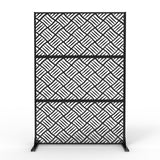 Garvee Heavy-Duty Galvanized Steel Privacy Screen – 72" Freestanding Metal Outdoor Fence Panel, Rustproof, Windproof Decorative Divider for Patio, Balcony, Garden, Yard – Black - Black