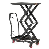 Garvee 770 lb Heavy-Duty Hydraulic Lift Table Cart, Double Scissor, 14–59 in Height Range, Non-Slip Platform, Locking Casters - Color: Black - Black