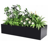 Garvee 51" x 12" x 18" Metal Raised Garden Bed, Modern Black Steel Planter Box with Open Bottom, Rust-Resistant Outdoor Garden Bed for Patio, Backyard & Balcony, Easy Assembly - Black With Bottom