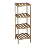 Garvee Space-Saving 4-Tier Wooden Corner Shelf, Freestanding Narrow Floor Standing Storage Rack with Slatted Shelves for Bathroom/Kitchen/Bedroom, Towel & Plant Stand, 13 x 13 x 38.5 in - Brown, 4 Layers - 4 Tier-Brown